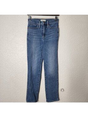 Madewell Stovepipe Jeans in Ditmas Wash Women's Size 24 Medium Blue High Rise